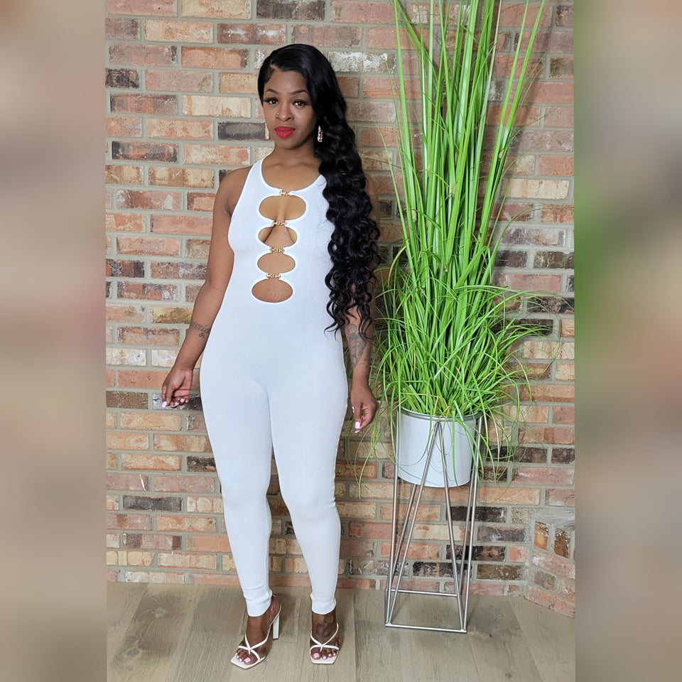 All white jumpsuit